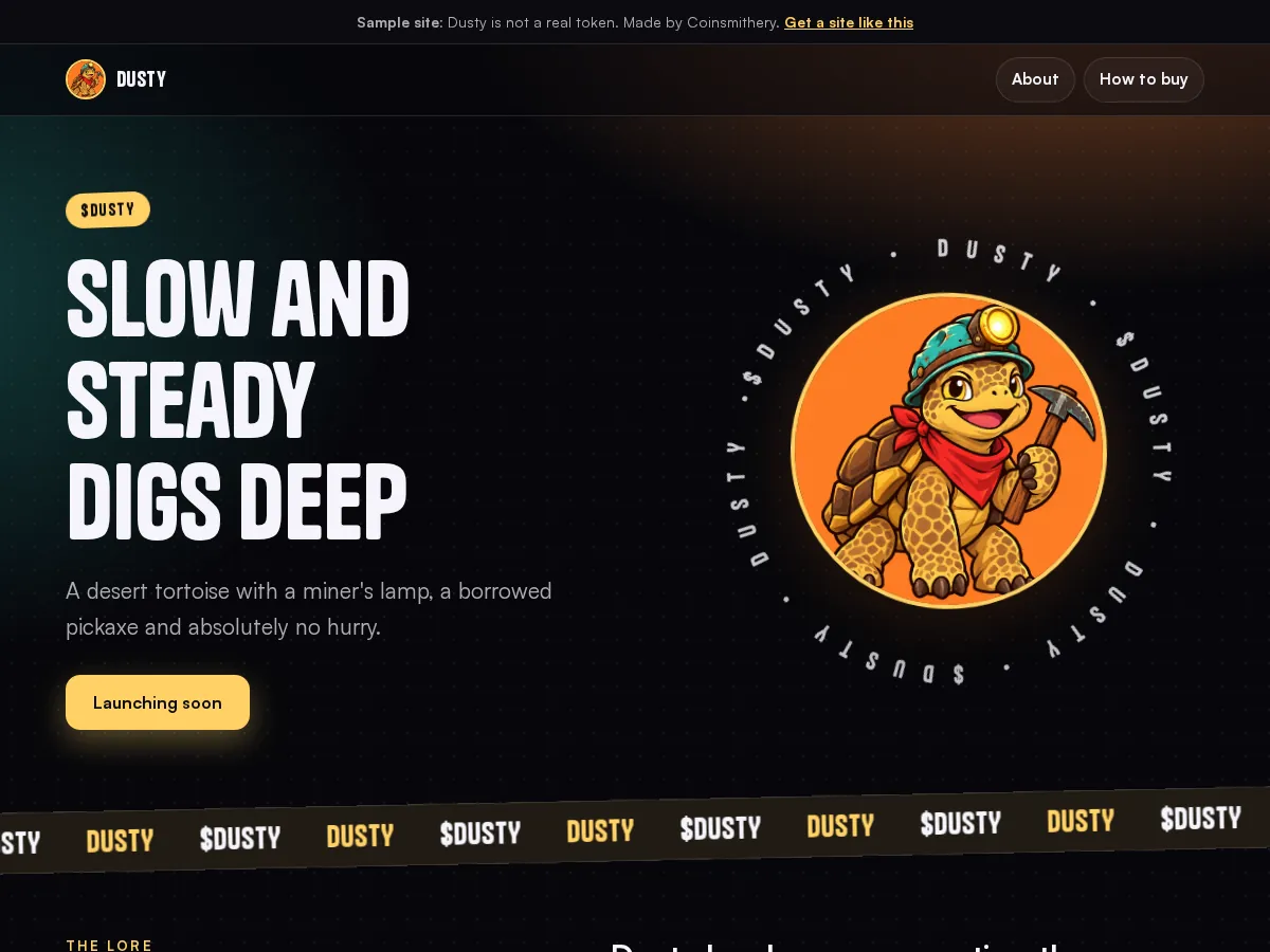 Sample coin website for Dusty